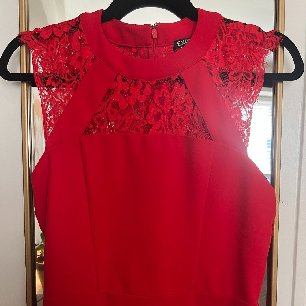 Express 'Hot' Red Lace Dress